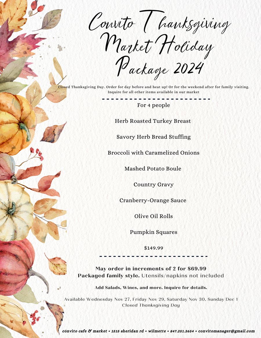 Convito Thanksgiving Market  Holiday Package 2024