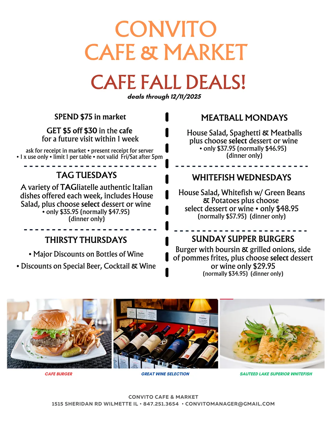 Convito Fall Deals